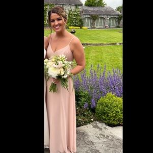 David’s Bridal Spaghetti Strap Satin Bridesmaid’s Dress